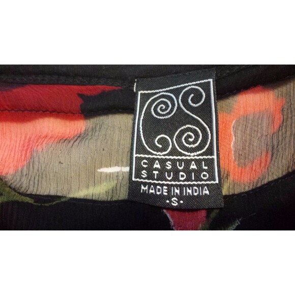Casual Studio Tunic Semi Sheer Chiffon Multi Color Women's Size Small - Picture 6 of 6